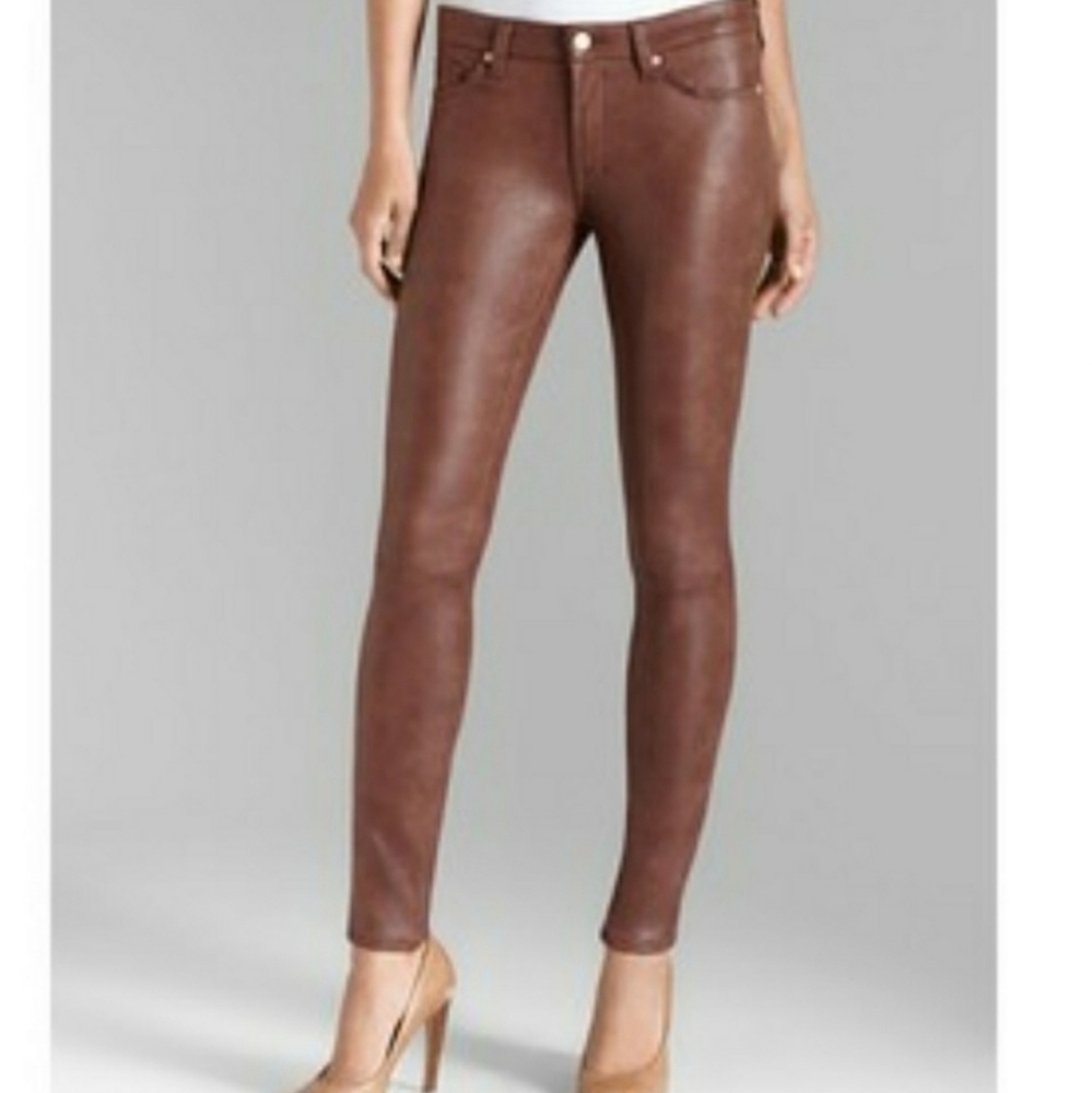 7 For all MANKIND Faux Leather Skinny Jeans